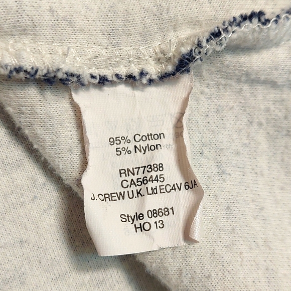 J Crew navy/white floral chintz pattern sweatshirt, size S - Picture 6 of 6